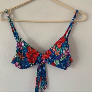 Sun & Sea Apparel  Floral Bathing Suit Top Tie Back Flowers Women’s Medium M